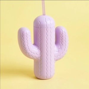Pink Sky Cactus Cup with Straw